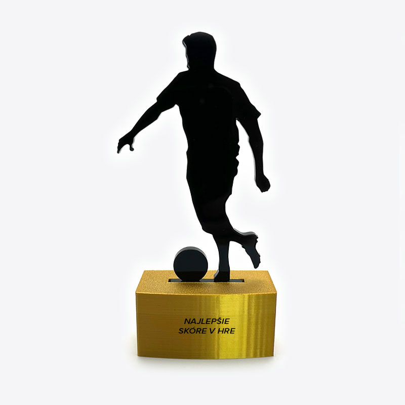Oceňte výnimočné úspechy štýlovo s našou trofejou futbalista. Personalizácia UV potlačou je samozrejmosťou. Množstevné zľavy. Kontaktujte nás.