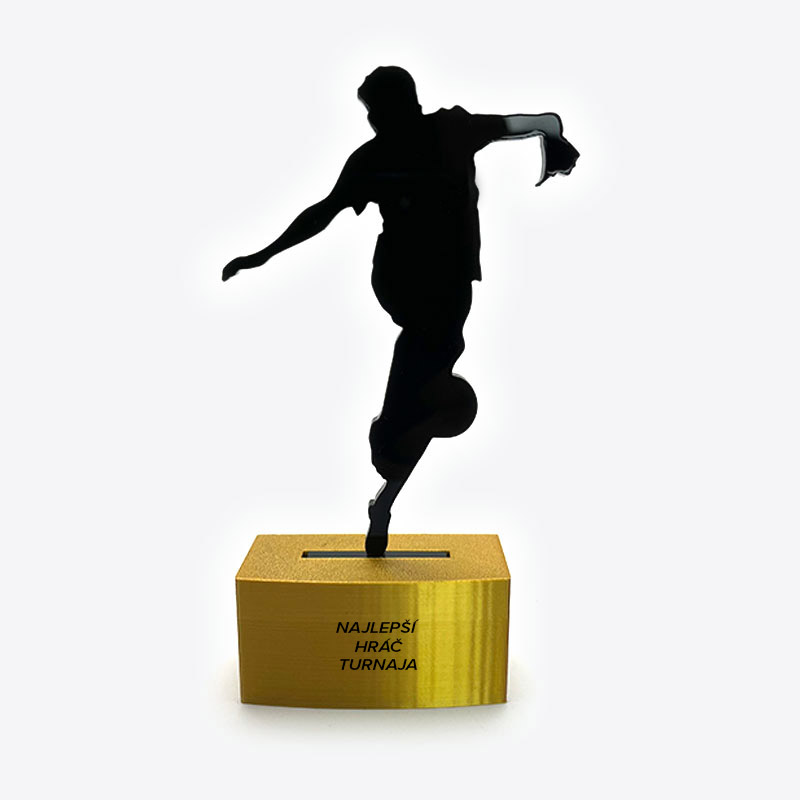 Oceňte výnimočné úspechy štýlovo s našou futbalovou trofejou. Personalizácia UV potlačou je samozrejmosťou. Množstevné zľavy. Kontaktujte nás.